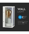 E27 Vegglampe - IP44 utendørs, hvit, uten lyskilde