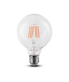 Ampoule globe LED E27 6W - Ø12,5 cm, puce LED Samsung, filament