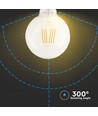 E27 6W LED globepære - Ø12,5 cm, Samsung LED-chip, filament