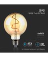 E27 4W LED globepære - Ø9,5 cm, Karbon-filament, ekstra varmhvit, 2200K