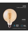 Ampoule globe LED E27 5W - Ø9,5 cm, Filament carbone, blanc chaud supplémentaire
