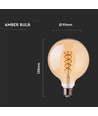 E27 decoratieve LED globe lamp - spiraal filament, 5W, extra warm wit
