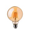 E27 8W dimbare LED globe lamp - Ø12,5 cm, Kooldraad, extra warm wit