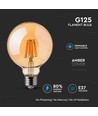 E27 8W dimbar LED globepære - Ø12,5 cm, Karbonfilament, ekstra varm hvit