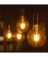 E27 8W dæmpbar LED globepære - Ø12,5 cm, Kultråd, ekstra varm hvid