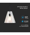 Suspension moderne V-Tac - Verre conique, Ø27 cm, E27