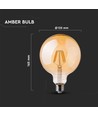 E27 6W LED globepære - Kultråd, Ø12,5 cm, Ekstra varm hvid, 2200K