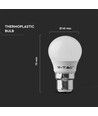 Ampoule LED B22 5,5W - G45, puce LED Samsung