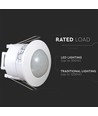 Capteur de mouvement encastrable V-Tac - compatible LED, blanc, infrarouge PIR, IP20 intérieur