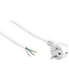 Câble d'alimentation 1,5 mètre - 250V, IP20 intérieur, blanc, fiche Schuko et fils dénudés, 16A