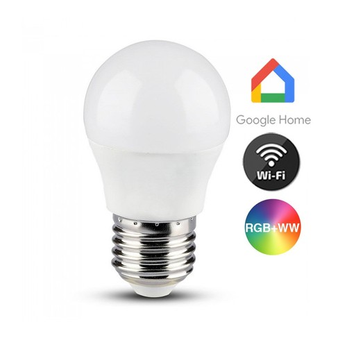 E27 5W Smart Home krone LED-pære - G45, Tuya/Smart Life, fungerer med Google Home, Alexa og smarttelefoner