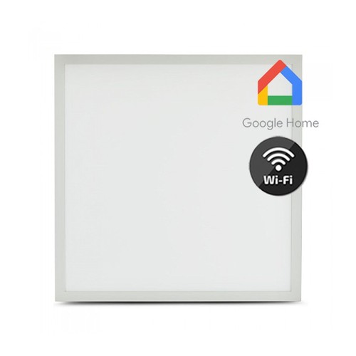 Panneau LED Smart Home 40W - 60x60, Tuya/Smart Life, fonctionne avec Google Home, Alexa et smartphones, bord blanc