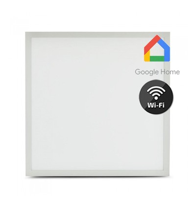 40W Smart Home LED panel - Højde:25mm, 60x60, Tuya/Smart Life, Virker med Google Home, Alexa og smartphones, hvid kant