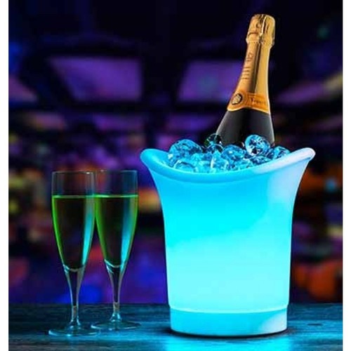 V-Tac LED RGB Seau à glace - Rechargeable, avec télécommande, 35x33x29 cm