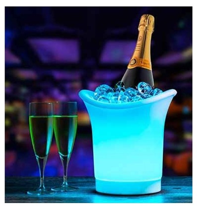 V-Tac LED RGB Seau à glace - Rechargeable, avec télécommande, 35x33x29 cm