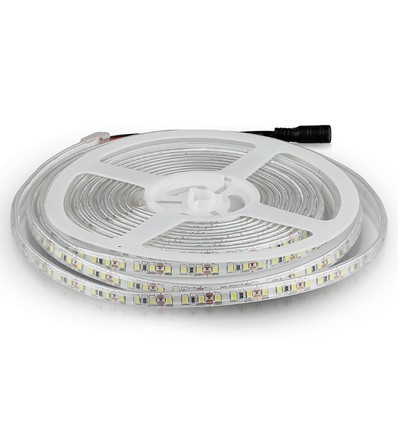 Ruban LED 5m 7,2W/m résistant aux éclaboussures - 12V DC, IP65, 120 LED par mètre