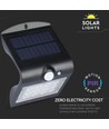 V-Tac 1.5W LED Zonne-Wandlamp Natuurlijk licht Zwart Behuizing