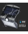 V-Tac Applique Murale Solaire LED 1,5W Lumière Naturelle Corps Noir