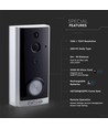 V-Tac Sonnette Vidéo Intelligente avec Audio Bidirectionnel Corps Noir