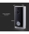 V-Tac Smart Video Doorbell 2 Way Audio Black Body