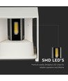 12W LED witte wandlamp - IP65 buiten, vierkant, verstelbare stralingshoek, incl. lichtbron