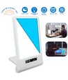 Lampe de luminothérapie LED avec minuterie/alarme - 18W, blanc/bleu, 10 000 LUX, batterie intégrée