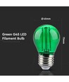 E27 2W LED kogellamp - Groen, Kooldraad