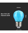 E27 2W LED kronepære - Blå, Kultråd