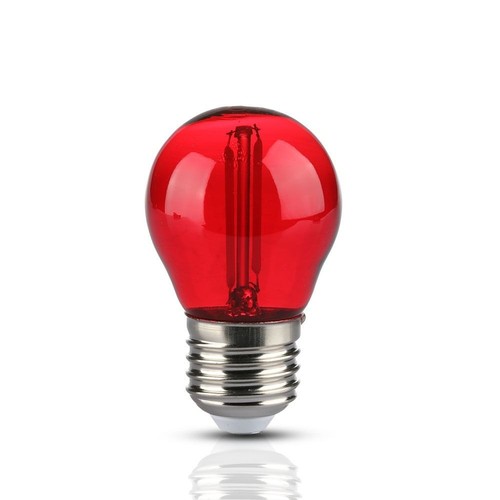 Ampoule LED E27 2W Sphérique - Rouge, Filament