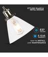 V-Tac moderne hanglamp - Transparant glas, Ø18 cm, E27
