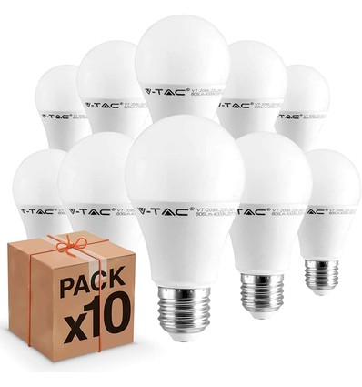 Lot de 10 ampoules LED E27 9W - 200 degrés