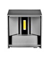 Applique murale LED 12W - IP65 extérieur, gris, carrée, faisceau réglable, source lumineuse incluse