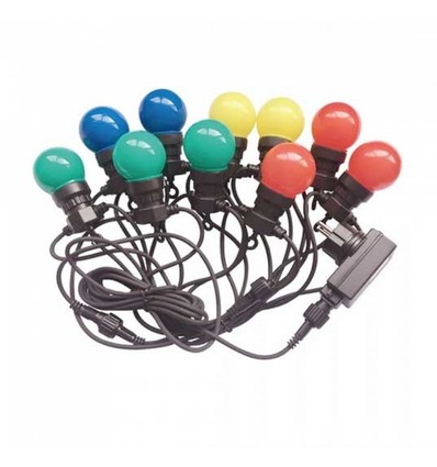 Guirlande LED V-Tac avec 10 ampoules RGB 0,5W - 5 mètres, 230V, source lumineuse incluse