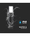 V-Tac lampe LED de jardin 10W - Noir, 80 cm, IP65, 230V