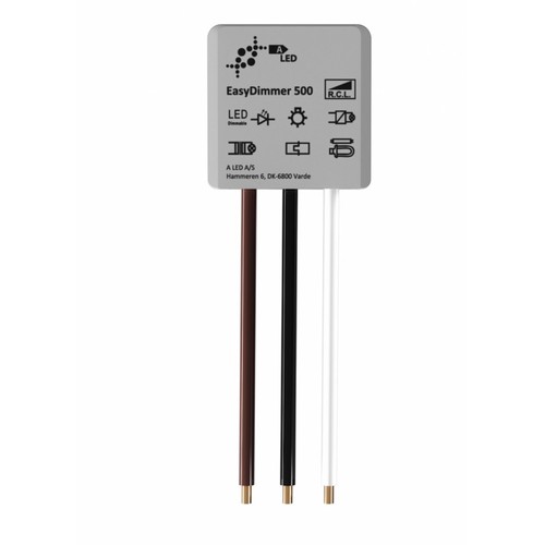 EasyDimmer500 - 250W LED dæmper, kip-tryk/push dæmp, korrespondance, til indbygning