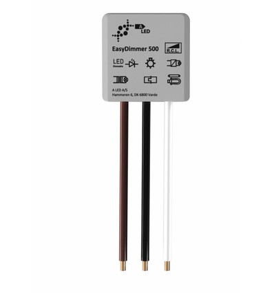 EasyDimmer500 - 250W LED dimmer, tuimel-/drukschakelaar dimmer, wisselschakeling, inbouw