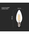Ampoule LED flamme E14 6W - Filament