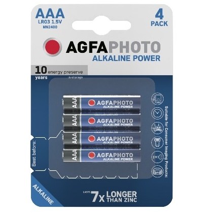 Pile AAA AgfaPhoto 4-pack - Alcaline, 1,5V