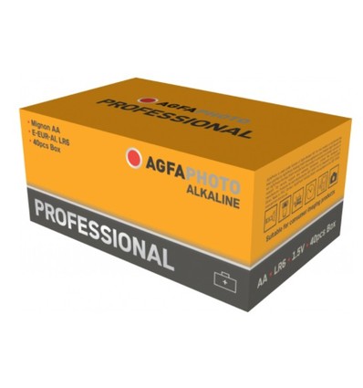 Pile AA AgfaPhoto Professional, paquet de 40 - Alcaline, 1,5V
