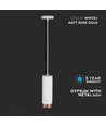Outlet: Suspension moderne V-Tac - Blanc et or rose, Ø8 cm, GU10