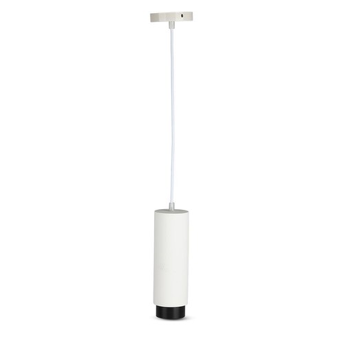 V-Tac moderne pendellampe - Hvid med sort, Ø8 cm, GU10