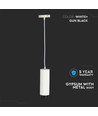 V-Tac moderne hanglamp - Wit met zwart, Ø8 cm, GU10