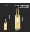 V-Tac fles hanglamp - amberkleurig, E14