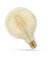 E27 2W LED globepære - Kultråd, 12,5 cm, rav farvet glas, ekstra varm