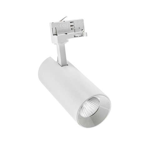 Spot sur rail triphasé 25W RA80 - Blanc, Deux angles de diffusion