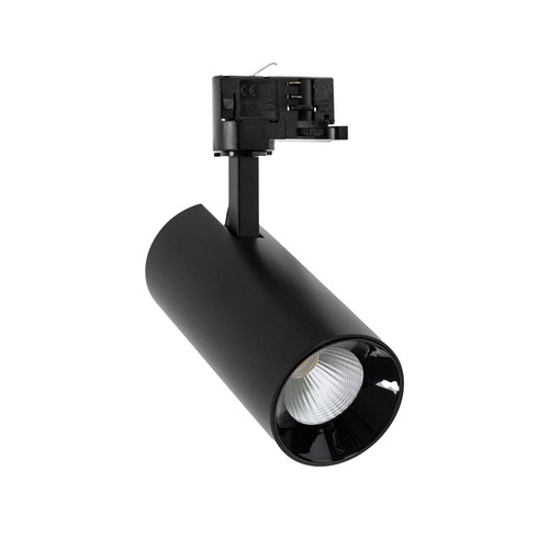 Spot sur rail triphasé 25W RA80 - Noir, deux angles de diffusion