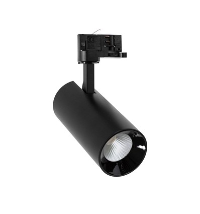 Spot sur rail triphasé 25W RA80 - Noir, deux angles de diffusion