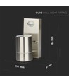 GU10 Vegglampe m. sensor - IP44 utendørs, rustfri, uten lyskilde