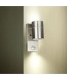 Applique murale GU10 avec capteur - IP44 extérieur, inox, sans source lumineuse