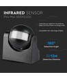 Détecteur de mouvement - IP44 extérieur, compatible LED, noir, PIR infrarouge